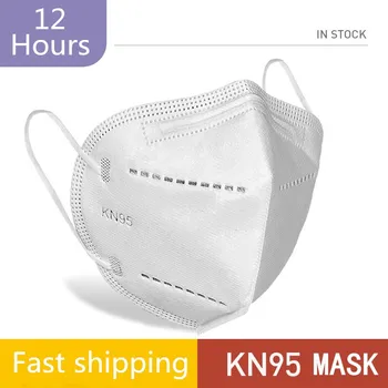 

KN95 Mask Protective Dustproof Face mask White 95% Filter Anti fog Safety Nonwoven Earloop Disposable mouth mask Fast Delivery