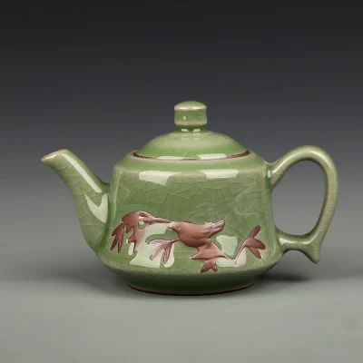 A Celadon чайник ручной работы чайник керамика Xi Shi горшок трехногий чай горшок Ge печи льда крекер горшок Кунг Фу Черный чай посуда - Цвет: A