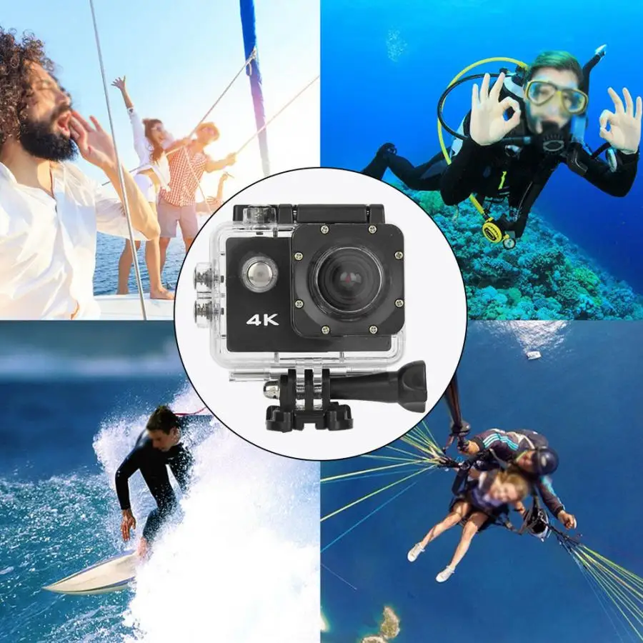 4K HD Экшн камера рекордер подводный 30 м Водонепроницаемый WiFi запись видеокамера движения камера и водонепроницаемый корпус комплект