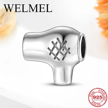 

Fashion 925 Sterling Silver Hair dryer Charms Beads Fit Original Pandora Charms Bracelet Fine Jewelry Making Accessories