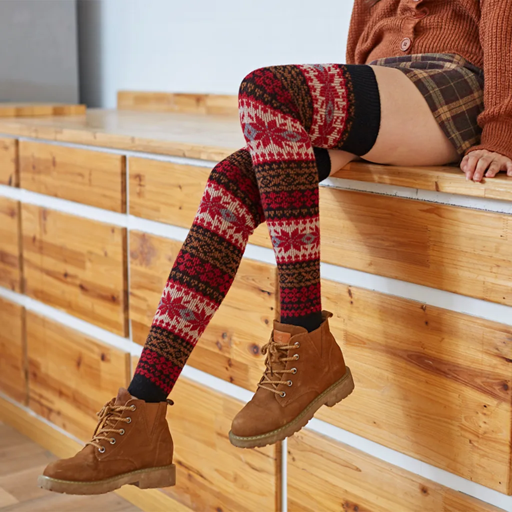 Женские носки, calcetines, для девушек, женщин, до бедра, выше колена, Длинные однотонные чулки, теплые skarpetki