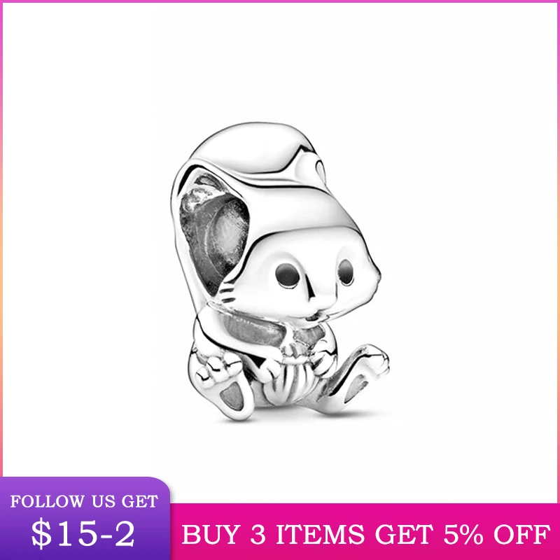 

LByzHan 2020 New 925Silvers Autumn Cute Squirrel Charms Beads Fit Bracelet Original DIY Fine Jewellery For Women Gift