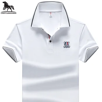 

Polo Shirt men 95% synthetic Summer New Mens Polo Shirt Solid color Short Sleeve Embroidered top mens Casual Polo Shirt 8837