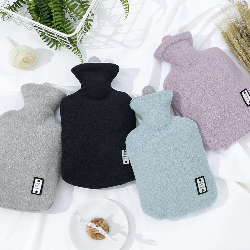 Hand Gift Heat Therapy Hot Water Bottle Warm Winter 1000ml Office Solid Foot Home Pain Relief Simple Hot Compress With Cover