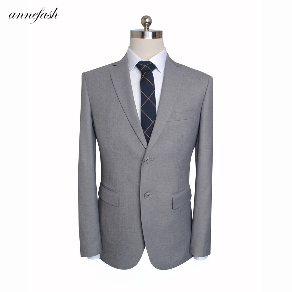 Светильник, серый, мужской, приталенный, на заказ, Повседневный, Свадебный костюм, 3 шт.(куртка+ брюки+ жилет