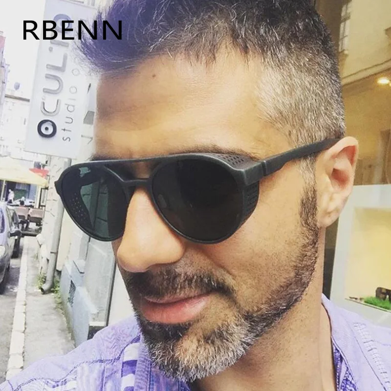 RBENN солнцезащитные очки в стиле стимпанк для мужчин и женщин ретро с круглыми