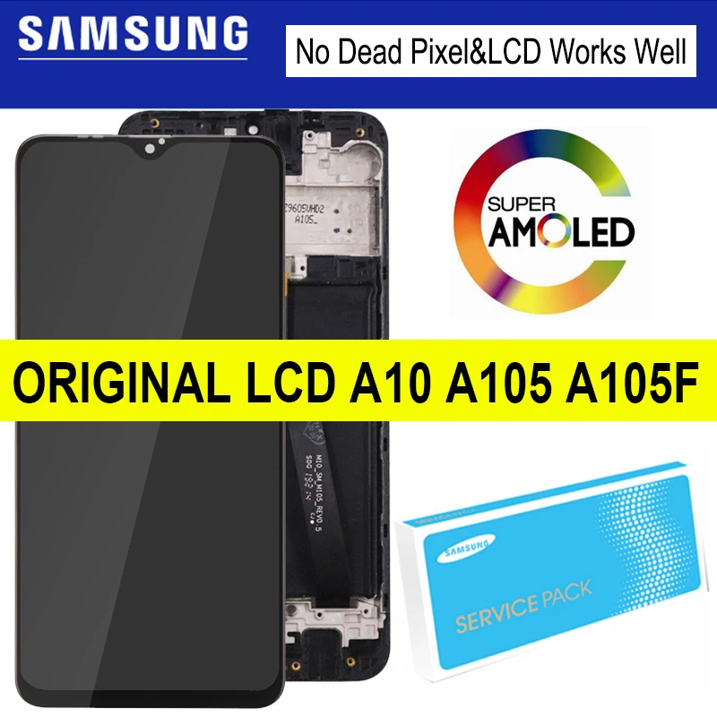 100% оригинал 6 2 &quotЖК дисплей для SAMSUNG Galaxy A10 A105 A105F SM ЖК сенсорный экран дигитайзер