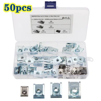 

10pcs M4/M5/M6/M8 U Nuts Speed Clip Fastener Assorted Kits 304 Stainless Steel U-shaped Clip Chimney Nut For Motorcycle Car