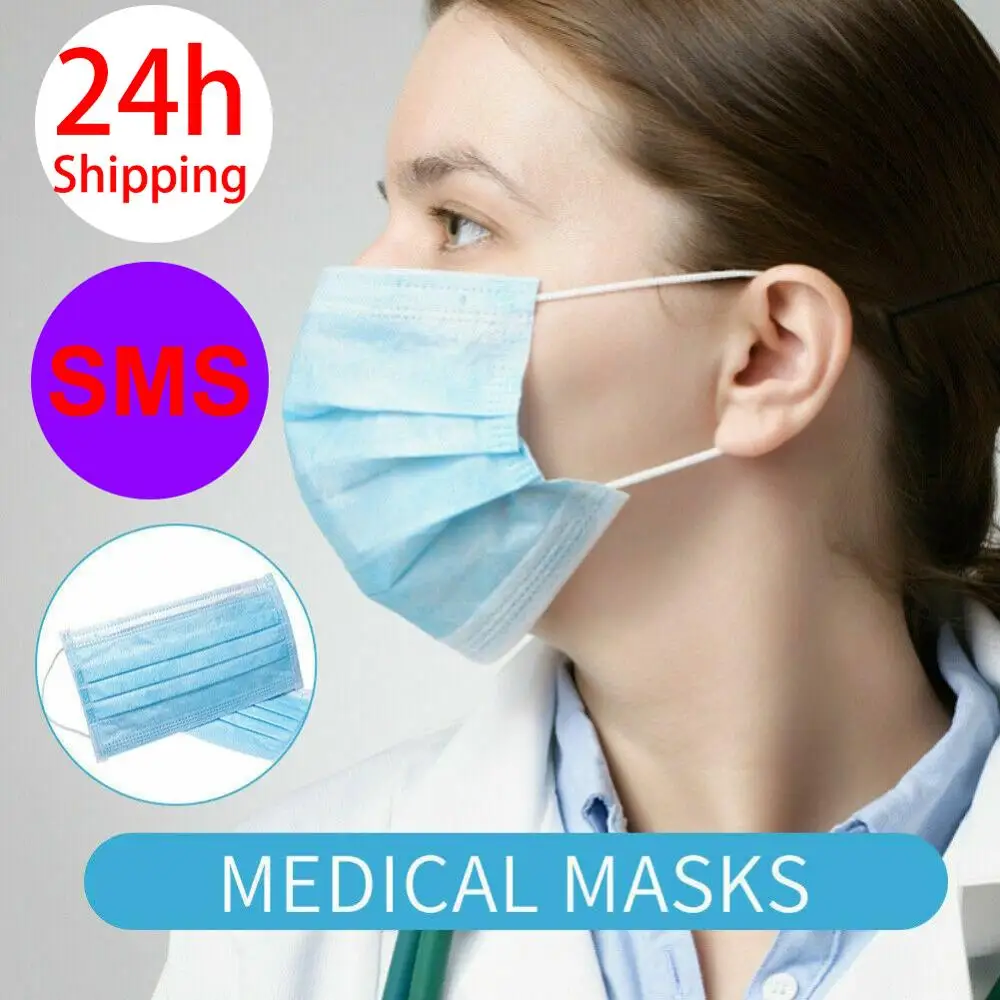 

10/50Pcs Face Mouth Mask Disposable Anti Dust PM2.5 Pollution Earloop Protective Respirator Breathable Half Face Muffle outdoor