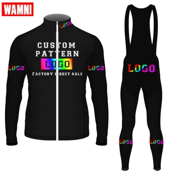 

WAMNI Custom Cycling Jersey Set Men Bike Team Mountain Bike 2020 Fashion Long Sleeve jersey mujer Cycling Male ciclismo Wear