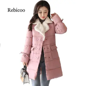 

jacket women winter lamb warm turn-down collar fashion winter coat women autumn breast-button outerwear for women parka