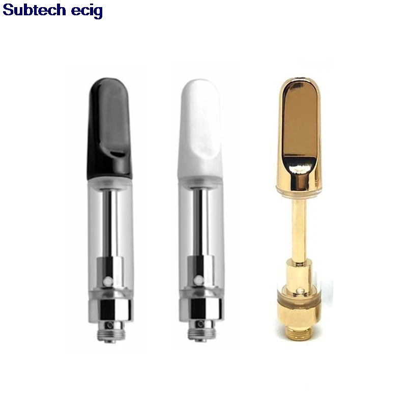 

10pcs CC-ELL Ceramic Vape Cartridge 510 Thick Oil Tank Ceramic Coil 0.5ml 1.0ml Pyrex Glass Atomizer 2.0mm holes CBD Cartridge