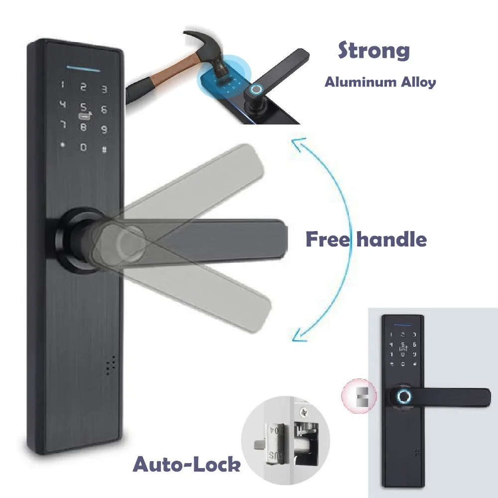 Bluetooth APP smart keyless дверной замок отпечатков пальцев, электронная карта паролей и ключ доступа для дома и отеля и квартиры и т. Д