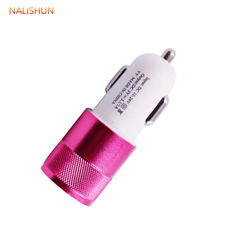 1pcs-red Двойной Переходник USB для зарядки в машине 3.1A смартфон/планшет автомобильное металлическое зарядное устройство - Цвет: 1pcs-red