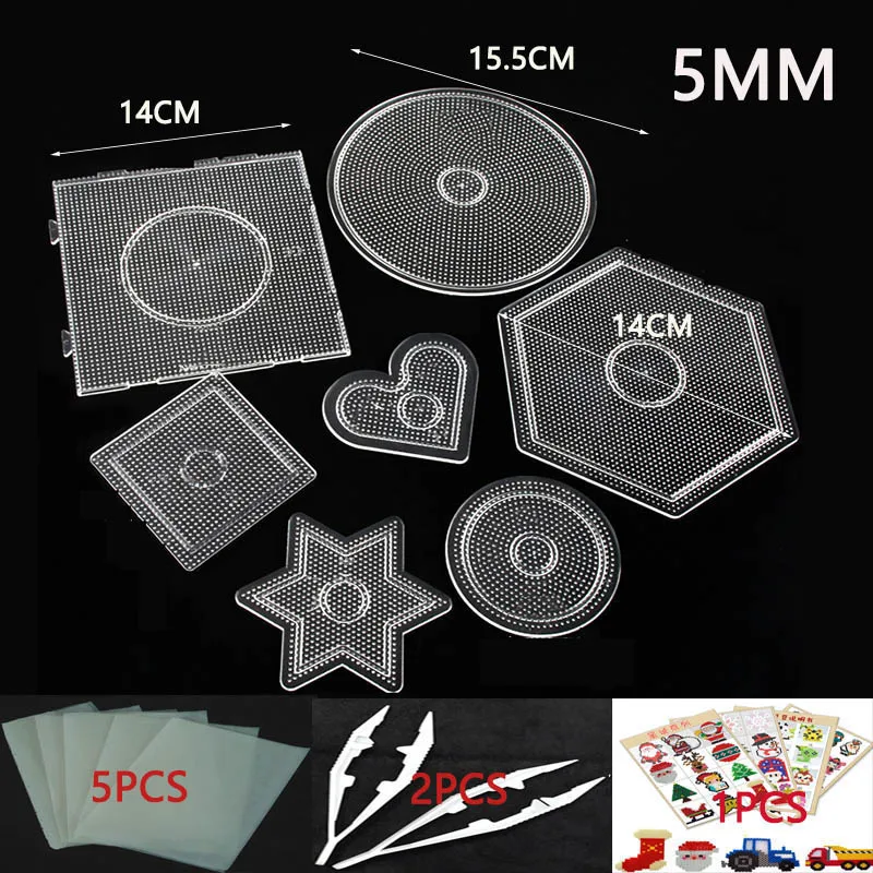 2.6/5mm Mini Hama Beads template Toy DIY perler tool Beads Educational Tangram Jigsaw Puzzle Iron beads tool Free shipping 2