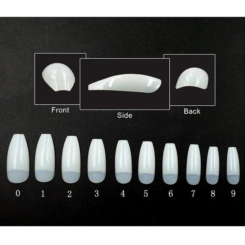 500 шт акриловые кончики для ногтей прозрачный натуральный французский ABS искусственные накладные ногти балерина половина УФ-гелевое покрытие ультра гибкие накладные ногти