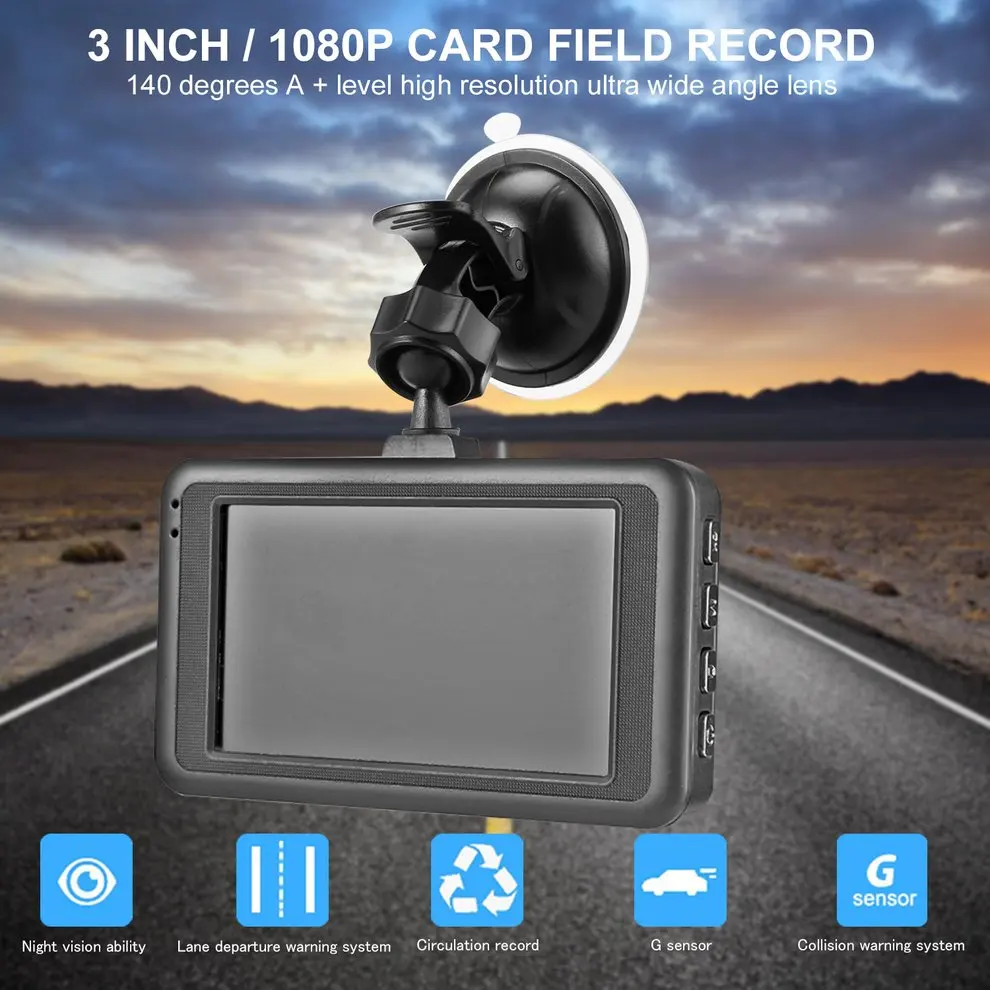 SK-Q7 HD 3,0 дюймов 12MP 1080P Автомобильный регистратор DVR видеокамера светодиодный ночного видения 140 градусов широкоугольный видео Looping