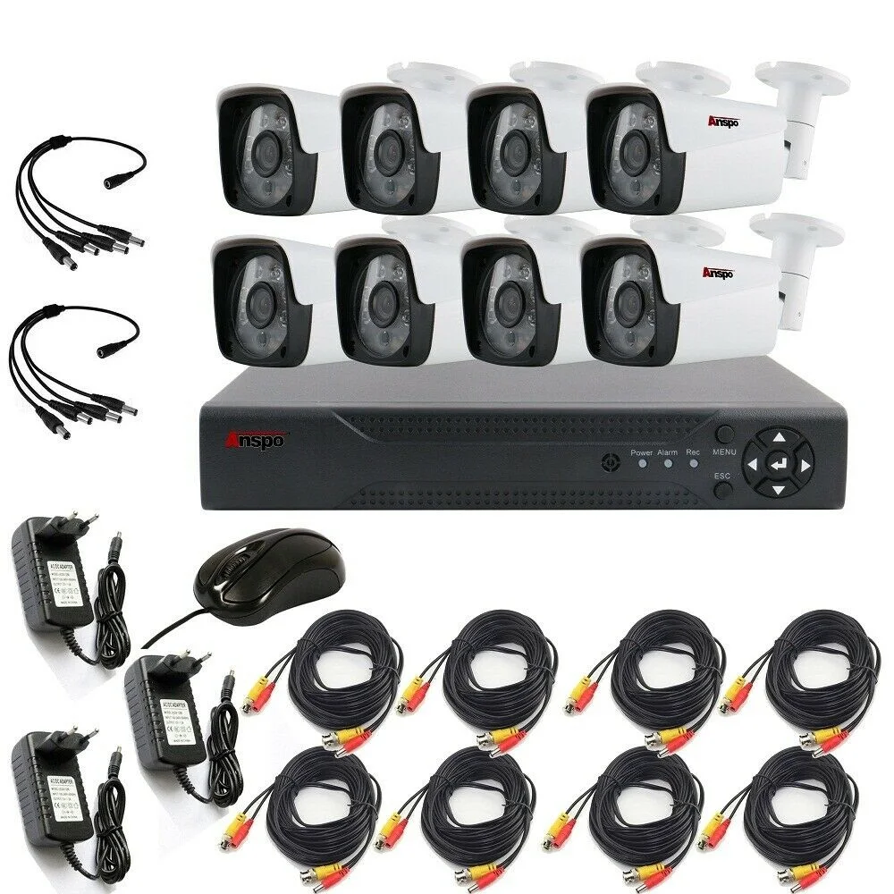 

8CH 1080P AHD Kit Waterproof DVR CCTV Camera Home Security Camera System