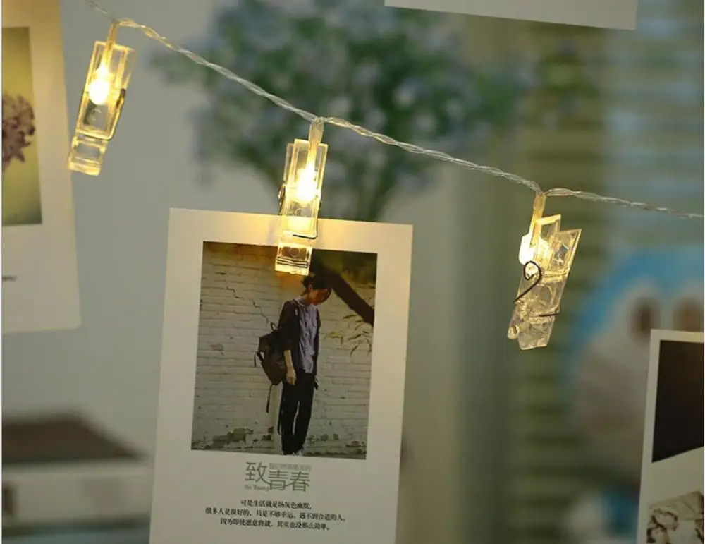 Warm White Строки Батарея работает 20 Вт, 30 Вт, 40/50LED прекрасный клип в форме Морден Стиль украшения для сада Свадебная вечеринка дома двора стены - Испускаемый цвет: Warm White