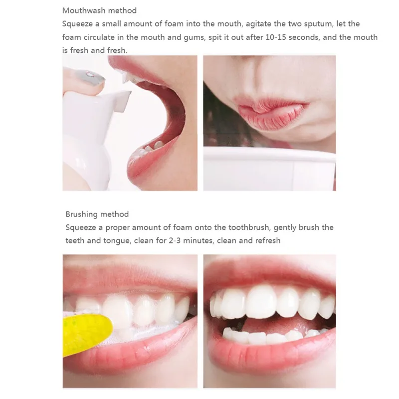 60g Remove Tooth Stains Odor Foam Toothpaste Prevent Tooth Decay Toothpaste Mousse Mint Toothpaste
