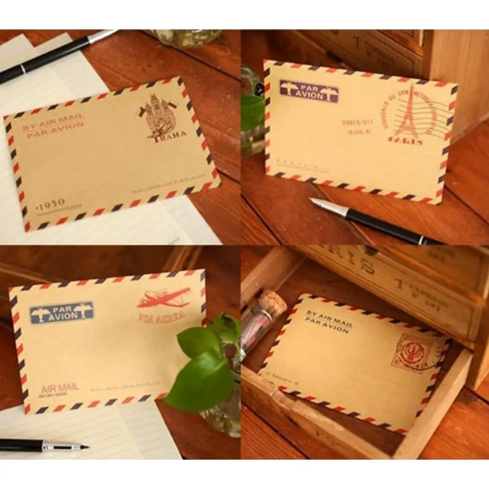 Мини ретро крафт-бумага конверт случайный стиль