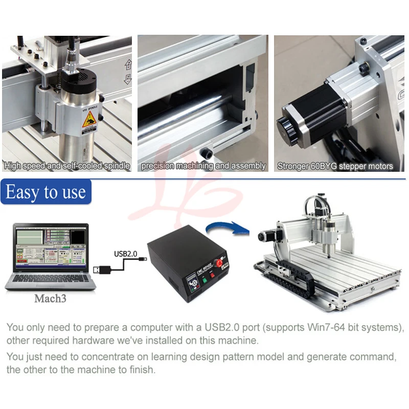 Фрезерный станок с ЧПУ 8060Z 1.5KW USB 4 оси CNC гравер сверлильный и фрезерный станок tax free to RU
