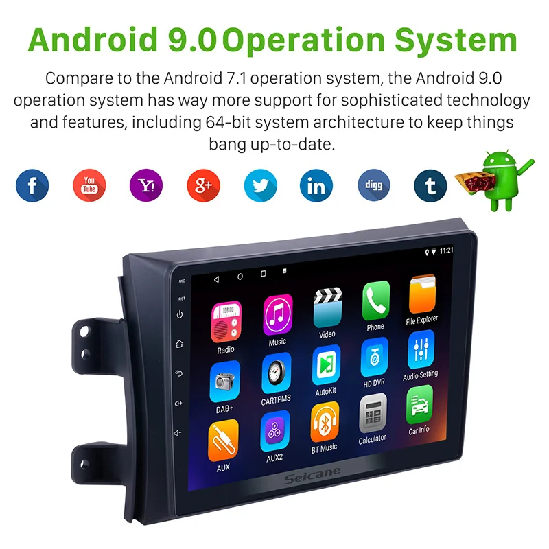 Seicane Android 9,0 2DIN " Автомагнитола радио аудио gps мультимедийный плеер для 2006 2007 2008 2009 2010 2011 2012 Suzuki SX4