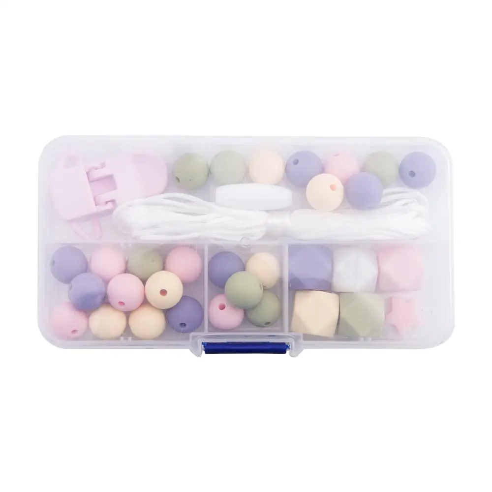 

Silicone Teether Accessories DIY Beads 1 Set Teething Jewelry Hand Made Pacifier Clip Baby Teether Silicone Beads