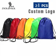5 шт. на заказ сумки на шнурке водонепроницаемый спортивный полиэфирный рюкзак для школьников и студентов Mochila печать логотипа мешок