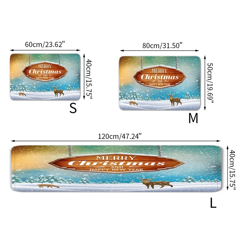 Зимний дед коврик в Прихожая кухня резиновый коврик Рождественский коврик для комнаты Противоскользящий ковер для Рождественское украшение для дома