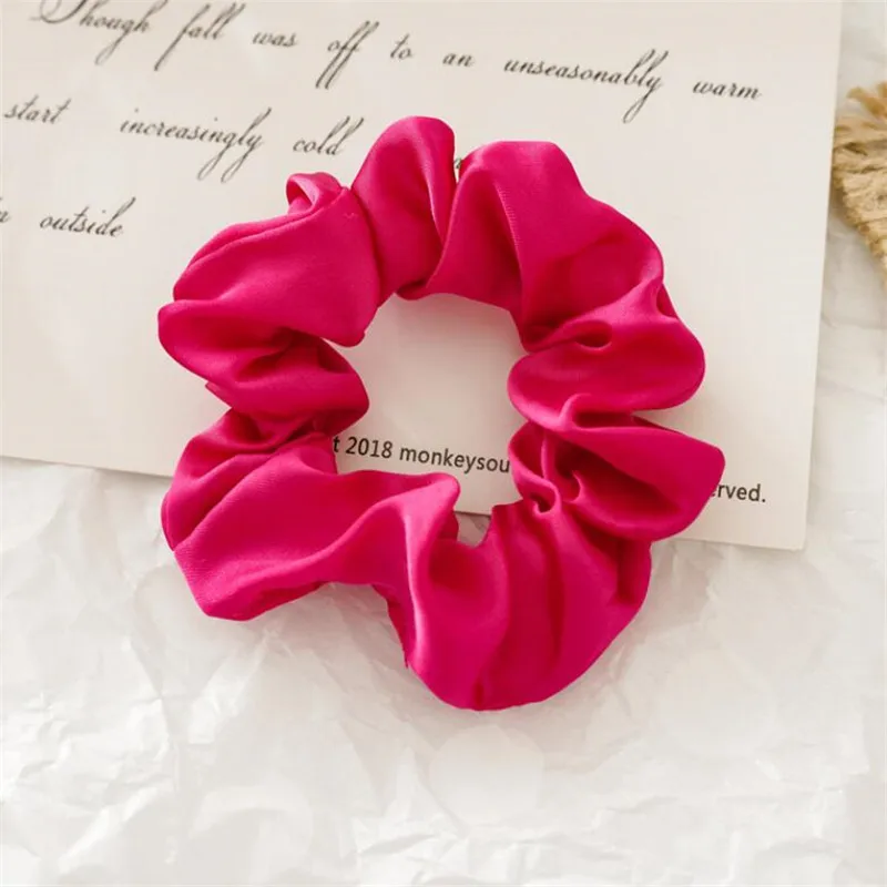 hot pink Модный многоцветный головной убор тюрбан для женщин с большим бантом, резинки для волос, резинки для волос, ленты для волос, галстуки с хвостиком, повязка на голову - Цвет: hot pink