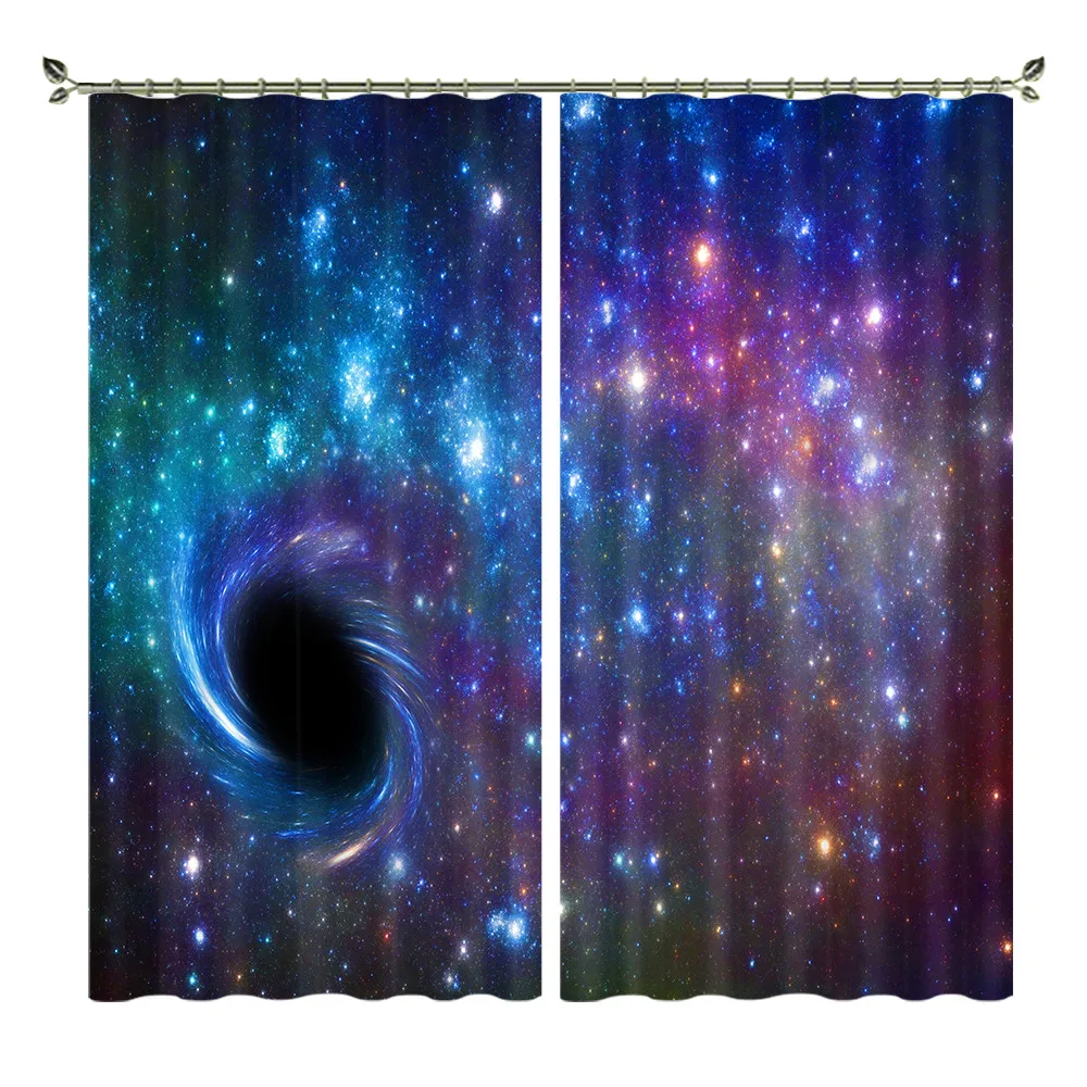 Космическая планета черная дыра личности 3D затемненные шторы на карту