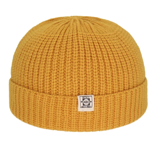 yellow Короткие Зимние шапки для мужчин Skullies Beanies Мужская Зимняя Шапка-бини женская шапка s Miki Docker Skull cap Bonnet женская вязаная шапка - Цвет: yellow