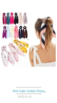 Polka Dot Print Big Bow Hair Clips Barrettes Bow Knotted Long Ribbon Chiffon Hairpin for Women Girls Hair Accessories Hairband black head scarf