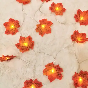 

2M 20 Lights Maple Leaves Garland Led Fairy Lights for Christmas Decoration Autumn String Light Festive DIY Halloween Decor
