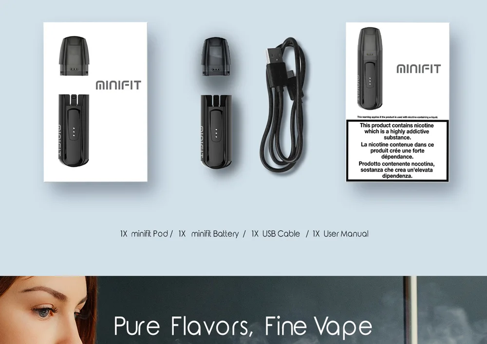 Skup Justfog minifit zestaw startowy 370mAh vape mini zestaw startowy i najnowszy Minifit ceramiczny Pod 1.5ml pojemność Pod E papieros zestaw do e papierosa