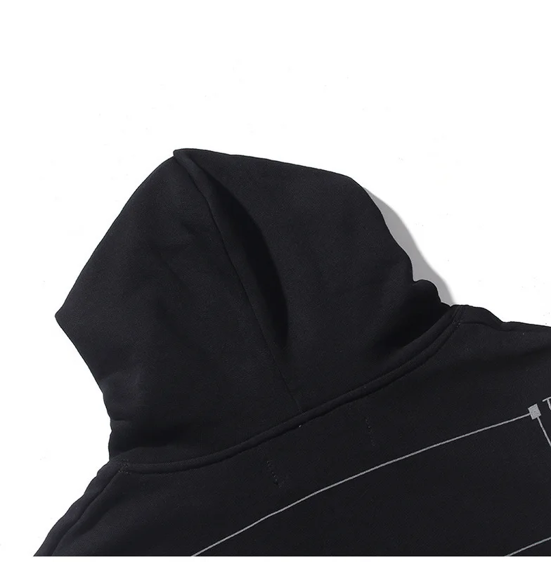 

Europe And America Popular Brand Geometric Pattern Outlets 3m Reflective Pure Cotton Looped Pile Hoodie Loose Version of the Typ