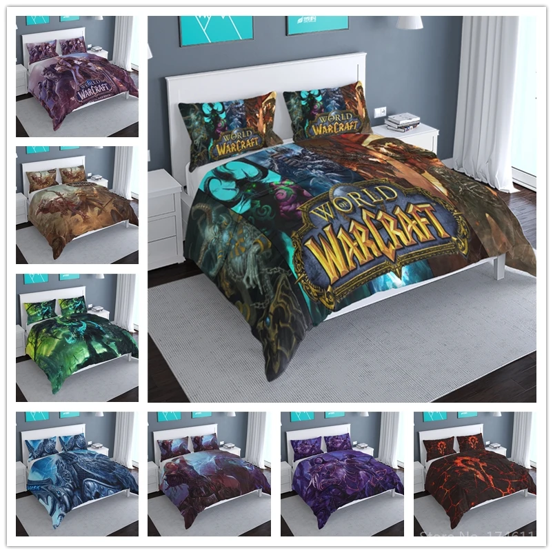 World of Warcraft онлайн игра 3D мультяшный Комплект постельного белья пододеяльник с