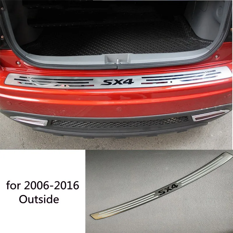 

Защита заднего бампера из нержавеющей стали для Suzuki SX4 2006- 2016, защитная накладка багажника