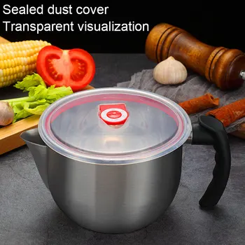 

3 in 1 Kitchen Stainless Steel Oil Filter Strainer Colander Reuse Fry Oil Can Pot Home WXV Sale