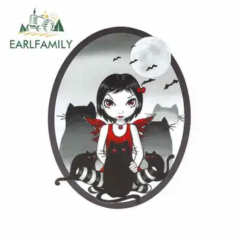 

EARLFAMILY 13cm x 10.2cm for CATS & BATS FAERY Fairy Cartoon Car Stickers Vinyl JDM Windshield Bumper Windows Truck Graphics