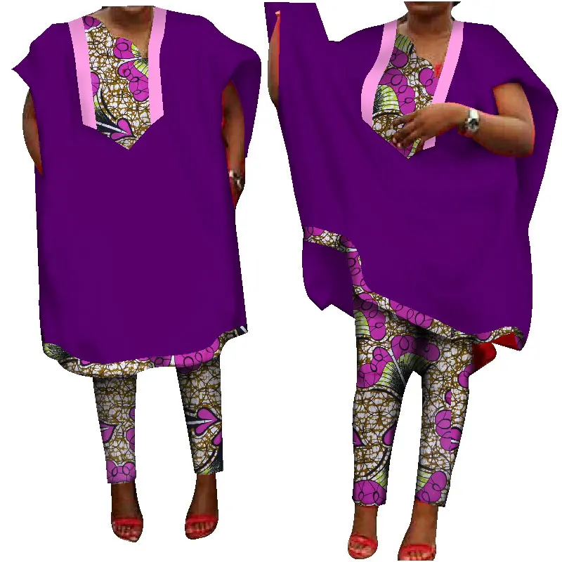 BRW традиционная африканская одежда для женщин брюки костюм африканские платья с принтом короткий рукав Дашики халаты 6XL африканская одежда WY1005 - Цвет: 18