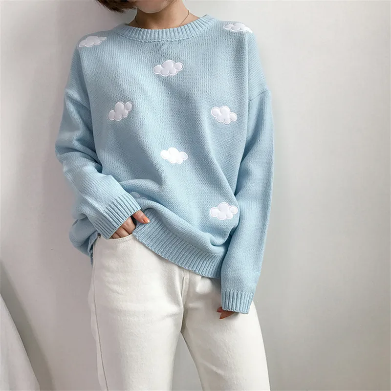 Женский свитер Kawaii с длинным рукавом, вязаный японский пуловер Harajuku, милый женский джемпер, Pull Femme