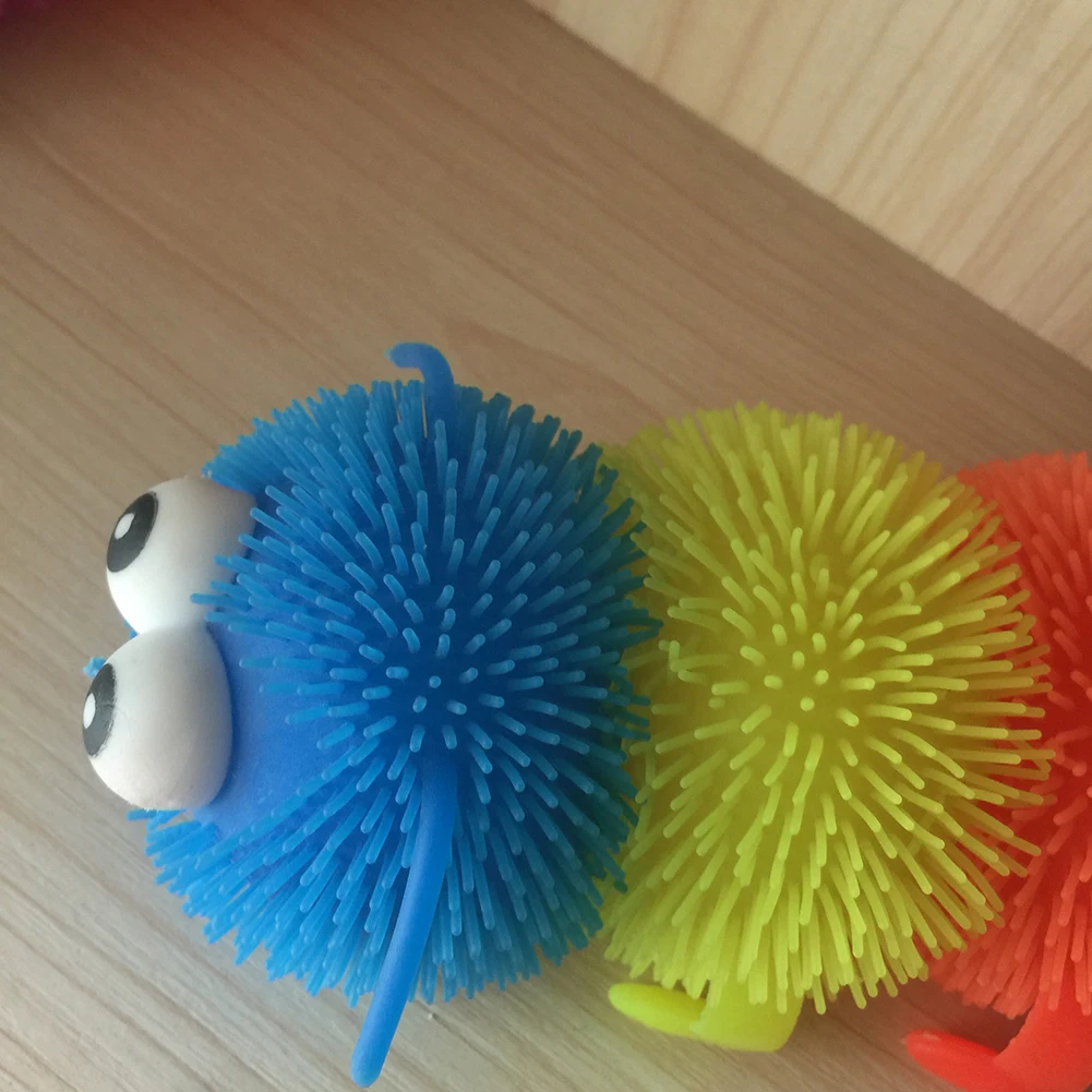 Светящийся пуховик для волос гусеница мягкая антистрессовая сенсорная Непоседа дети сжимаемая игрушка подарок для детей