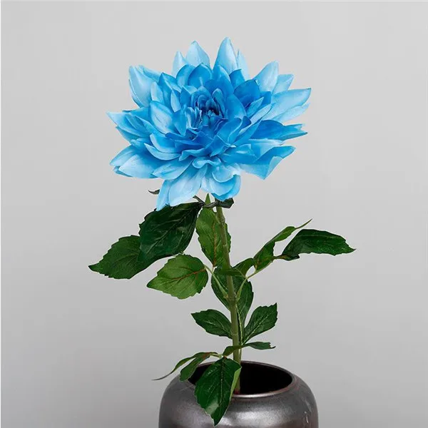 12 шт. поддельные длинные стволы Dahlia 41,3" Длина Моделирование ацтеков Dahlias для свадьбы дома декоративные искусственные цветы - Цвет: Синий