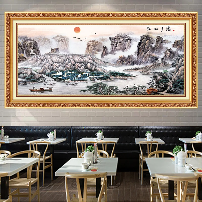 

Chinese landscape painting tapestry wall cloth home decor background wall carpet tapiz murale