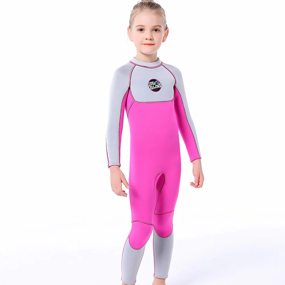 

3MM Neoprene One-Piece Children Diving Suit Female Long-Sleeve Swimsuit Warm Surf Jellyfish Clothes Diving Suit
