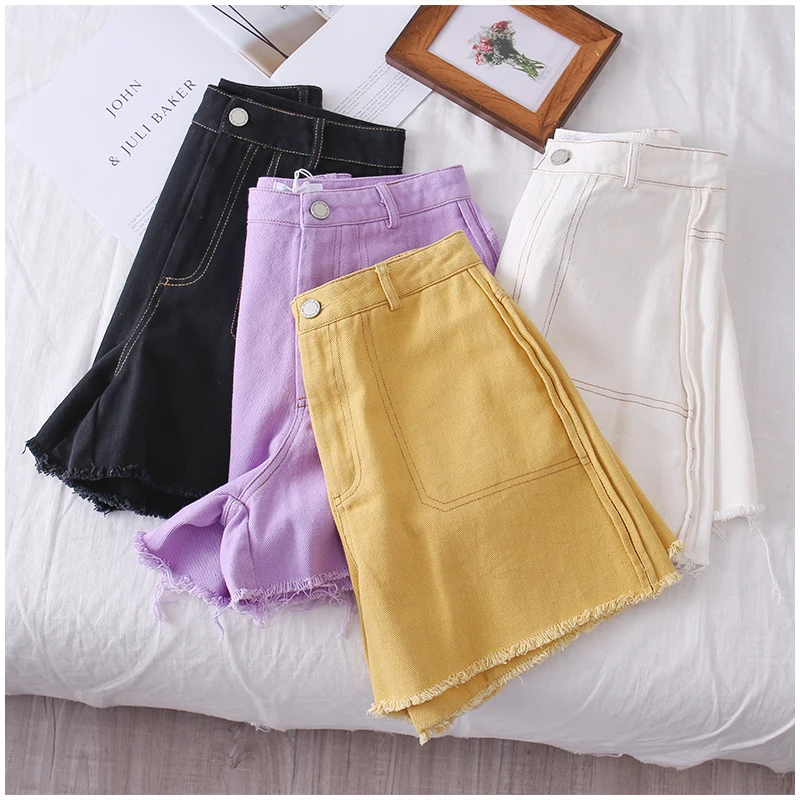 Сексуальные джинсы для женщин Новые широкие брюки шорты джинсы с потертостями карман Летние Шорты повседневные праздничные