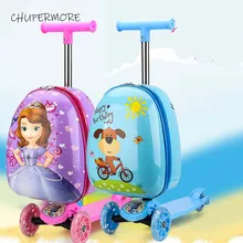 Милый мультяшный Детский скейтборд, Скалка, багаж, Спиннер, Многофункциональный чемодан для девочек и мальчиков, колеса, 18 дюймов, чемодан, тележка
