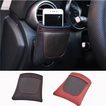 

PU Leather Car Storage Bag Clip on Air Outlet Car Phone Bag For Peugeot 207 307 208 206 308 508 108 3008 Rifter Partner 4008